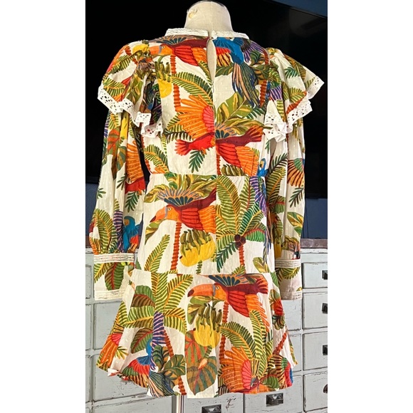 Farm Rio Forest Birds Mini Dress XS - Picture 3 of 13